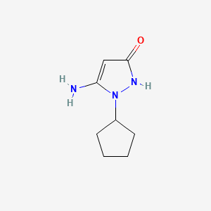 5-Amino-1-cyclopentyl-1H-pyrazol-3-ol chemical structure (CAS 436088-87-8)