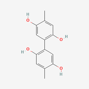 4,4'-Dimethyl-[1,1'-biphenyl]-2,2',5,5'-tetraol chemical structure (CAS 4371-34-0)