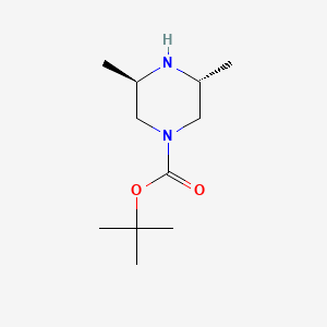 (3R,5R)-tert-Butyl 3,5-dimethylpiperazine-1-carboxylate chemical structure (CAS 438049-91-3)