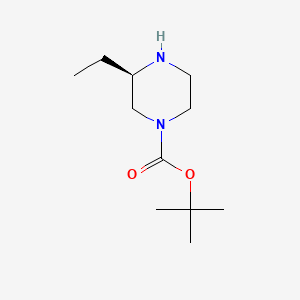 (R)-tert-Butyl 3-ethylpiperazine-1-carboxylate chemical structure (CAS 438050-08-9)
