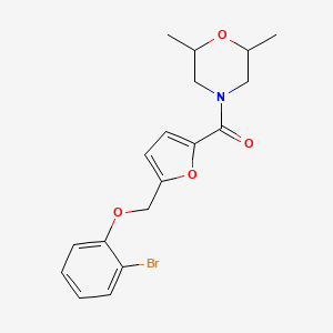 (5-((2-Bromophenoxy)methyl)furan-2-yl)(2,6-dimethylmorpholino)methanone chemical structure (CAS 438468-03-2)