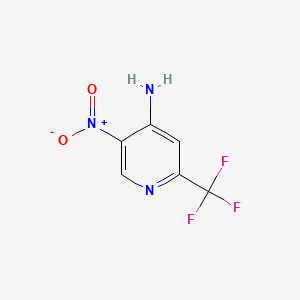 5-Nitro-2-(trifluoromethyl)pyridin-4-amine chemical structure (CAS 438564-36-4)