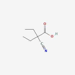 2-Cyano-2-ethylbutanoic acid chemical structure (CAS 4386-07-6)