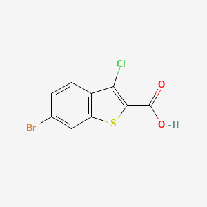 6-Bromo-3-chlorobenzo[b]thiophene-2-carboxylic acid chemical structure (CAS 438613-29-7)