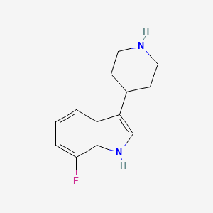 7-Fluoro-3-(piperidin-4-yl)-1H-indole chemical structure (CAS 439082-27-6)