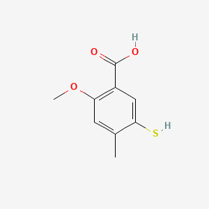 5-Mercapto-2-methoxy-4-methylbenzoic acid chemical structure (CAS 439579-12-1)