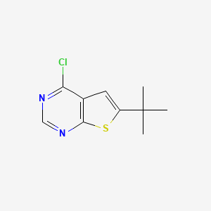 Thieno[2,3-d]pyrimidine, 4-chloro-6-(1,1-dimethylethyl)- chemical structure (CAS 439692-55-4)