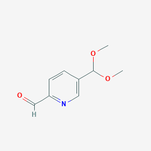 5-(Dimethoxymethyl)picolinaldehyde chemical structure (CAS 439814-84-3)
