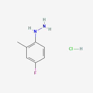 (4-Fluoro-2-methylphenyl)hydrazine hydrochloride chemical structure (CAS 439863-62-4)