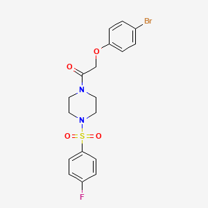 2-(4-Bromophenoxy)-1-{4-[(4-fluorophenyl)sulfonyl]piperazin-1-yl}ethanone chemical structure (CAS 439939-70-5)