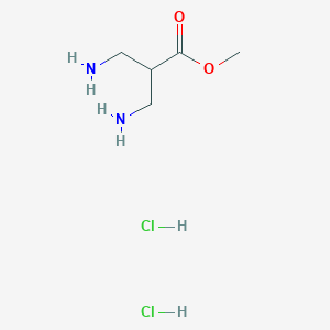 Methyl 3-amino-2-(aminomethyl)propanoate dihydrochloride chemical structure (CAS 440644-06-4)