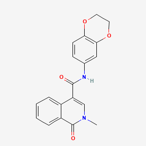 N-(2,3-Dihydrobenzo[b][1,4]dioxin-6-yl)-2-methyl-1-oxo-1,2-dihydroisoquinoline-4-carboxamide chemical structure (CAS 440662-09-9)
