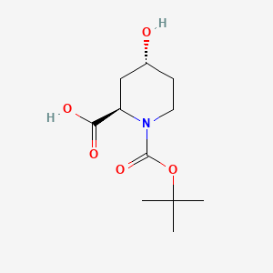 (2R,4R)-1-(tert-Butoxycarbonyl)-4-hydroxypiperidine-2-carboxylic acid chemical structure (CAS 441044-11-7)