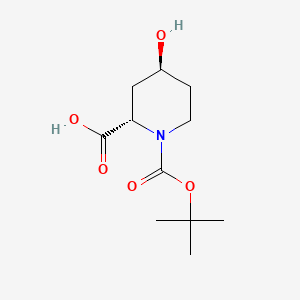 (2S,4S)-1-[(tert-Butoxy)carbonyl]-4-hydroxypiperidine-2-carboxylic acid chemical structure (CAS 441044-12-8)