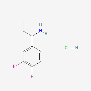 1-(3,4-Difluorophenyl)propan-1-amine hydrochloride chemical structure (CAS 441074-78-8)