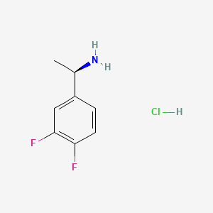 (R)-1-(3,4-Difluorophenyl)ethanamine hydrochloride chemical structure (CAS 441074-81-3)