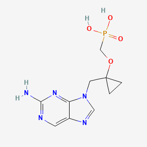 ((1-((2-Amino-9H-purin-9-yl)methyl)cyclopropoxy)methyl)phosphonic acid chemical structure (CAS 441785-25-7)