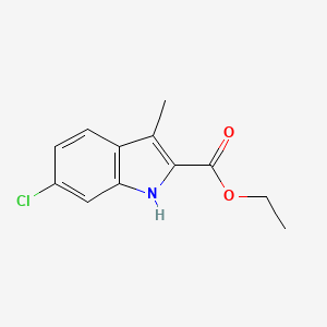 Ethyl 6-chloro-3-methyl-1H-indole-2-carboxylate chemical structure (CAS 441801-02-1)