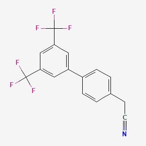 2-(3',5'-Bis(trifluoromethyl)-[1,1'-biphenyl]-4-yl)acetonitrile chemical structure (CAS 442514-48-9)