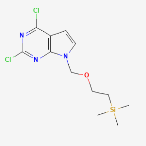 2,4-Dichloro-7-((2-(trimethylsilyl)ethoxy)methyl)-7H-pyrrolo[2,3-d]pyrimidine chemical structure (CAS 442847-52-1)