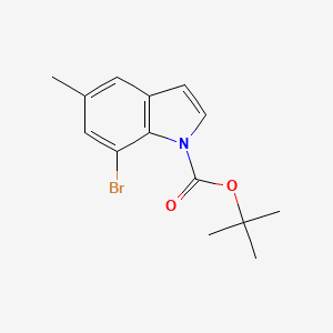 tert-Butyl 7-bromo-5-methyl-1H-indole-1-carboxylate chemical structure (CAS 442910-70-5)