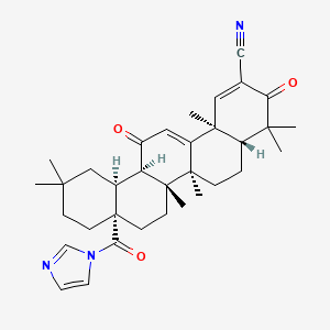 (4aR,6aS,6bR,8aS,12aS,12bR,14bS)-8a-(1H-Imidazole-1-carbonyl)-4,4,6a,6b,11,11,14b-heptamethyl-3,13-dioxo-3,4,4a,5,6,6a,6b,7,8,8a,9,10,11,12,12a,12b,13,14b-octadecahydropicene-2-carbonitrile chemical structure (CAS 443104-02-7)