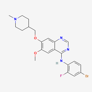 N-(4-Bromo-2-fluorophenyl)-6-methoxy-7-((1-methylpiperidin-4-yl)methoxy)quinazolin-4-amine chemical structure (CAS 443913-73-3)