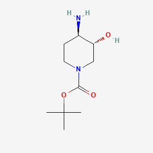 (3R,4R)-rel-tert-Butyl 4-amino-3-hydroxypiperidine-1-carboxylate chemical structure (CAS 443955-98-4)