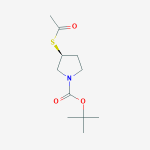 tert-Butyl (S)-3-(acetylthio)pyrrolidine-1-carboxylate chemical structure (CAS 444100-61-2)