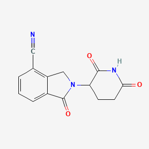 2-(2,6-Dioxopiperidin-3-yl)-1-oxoisoindoline-4-carbonitrile chemical structure (CAS 444289-04-7)