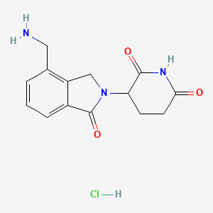 3-(4-(Aminomethyl)-1-oxoisoindolin-2-yl)piperidine-2,6-dione hydrochloride chemical structure (CAS 444289-05-8)