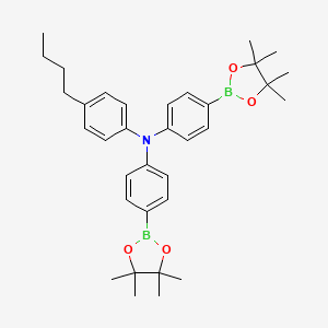 4-Butyl-N,N-bis(4-(4,4,5,5-tetramethyl-1,3,2-dioxaborolan-2-yl)phenyl)aniline chemical structure (CAS 444289-55-8)