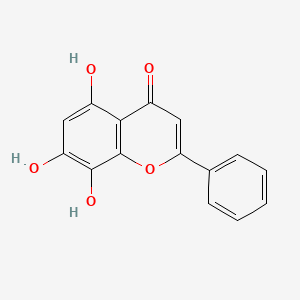5,7,8-Trihydroxy-2-phenyl-4H-chromen-4-one chemical structure (CAS 4443-09-8)
