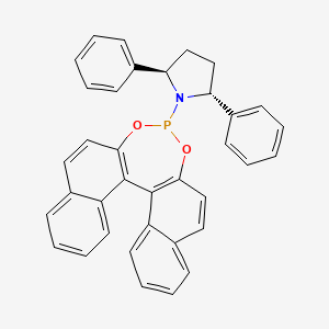 (11bR)-(2R,5R)-1-(Dinaphtho[2,1-d:1',2'-f][1,3,2]dioxaphosphepin-4-yl)-2,5-diphenylpyrrolidine chemical structure (CAS 444667-33-8)