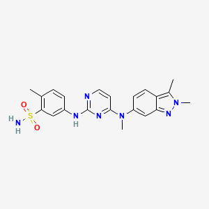 5-((4-((2,3-Dimethyl-2H-indazol-6-yl)(methyl)amino)pyrimidin-2-yl)amino)-2-methylbenzenesulfonamide chemical structure (CAS 444731-52-6)