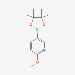 2-Methoxy-5-(4,4,5,5-tetramethyl-1,3,2-dioxaborolan-2-yl)pyridine chemical structure (CAS 445264-61-9)