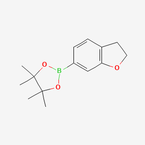 2-(2,3-Dihydrobenzofuran-6-yl)-4,4,5,5-tetramethyl-1,3,2-dioxaborolane chemical structure (CAS 445303-12-8)