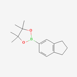 2-(2,3-Dihydro-1H-inden-5-yl)-4,4,5,5-tetramethyl-1,3,2-dioxaborolane chemical structure (CAS 445303-13-9)