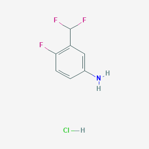 3-(Difluoromethyl)-4-fluoroaniline hydrochloride chemical structure (CAS 445303-28-6)