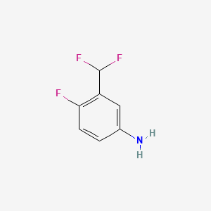 3-(Difluoromethyl)-4-fluoroaniline chemical structure (CAS 445303-96-8)