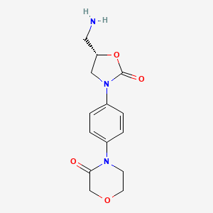(S)-4-(4-(5-(Aminomethyl)-2-oxooxazolidin-3-yl)phenyl)morpholin-3-one chemical structure (CAS 446292-10-0)