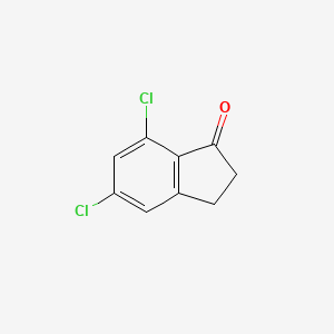 5,7-Dichloro-2,3-dihydro-1H-inden-1-one chemical structure (CAS 448193-94-0)
