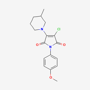 3-Chloro-1-(4-methoxyphenyl)-4-(3-methylpiperidin-1-yl)-1H-pyrrole-2,5-dione chemical structure (CAS 451449-70-0)