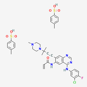 N-(4-((3-Chloro-4-fluorophenyl)amino)-7-(3-methyl-3-(4-methylpiperazin-1-yl)but-1-yn-1-yl)quinazolin-6-yl)acrylamide bis(4-methylbenzenesulfonate) chemical structure (CAS 451493-31-5)