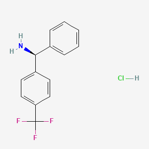 (S)-Phenyl(4-(trifluoromethyl)phenyl)methanamine hydrochloride chemical structure (CAS 451503-31-4)