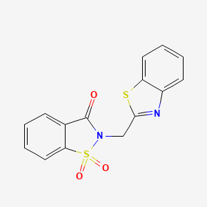 2-(Benzo[d]thiazol-2-ylmethyl)benzo[d]isothiazol-3(2H)-one 1,1-dioxide chemical structure (CAS 452278-67-0)