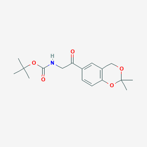 tert-Butyl (2-(2,2-dimethyl-4H-benzo[d][1,3]dioxin-6-yl)-2-oxoethyl)carbamate chemical structure (CAS 452339-71-8)