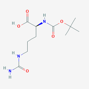 (S)-2-((tert-Butoxycarbonyl)amino)-5-ureidopentanoic acid chemical structure (CAS 45234-13-7)