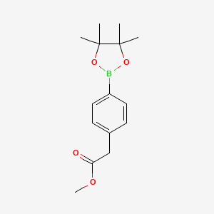 Methyl 2-(4-(4,4,5,5-tetramethyl-1,3,2-dioxaborolan-2-yl)phenyl)acetate chemical structure (CAS 454185-98-9)