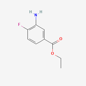 Ethyl 3-amino-4-fluorobenzoate chemical structure (CAS 455-75-4)